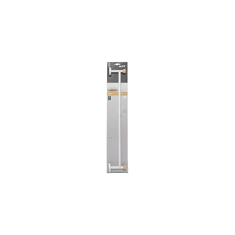 Porte serviettes mural en Acier & Bambou IANA Blanc mat MSV