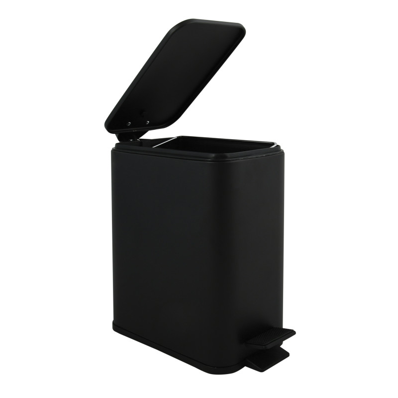 Poubelle à  pédale Acier ERIK 5L Noir mat Spirella