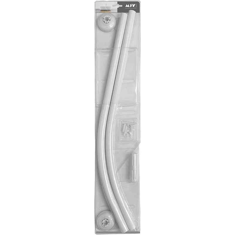 Curved shower curtain rod to fix in Aluminum 80x80cm White MSV