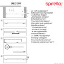 Barre tringle pour rideau de douche ou baignoire extensible sans perçage en Alu DECOR 125-220cm Finition brillante Spirella