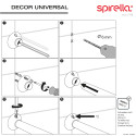 Barra para cortina de ducha modular de esquina para fijar en Aluminio DECOR UNIVERSAL Blanco Spirella