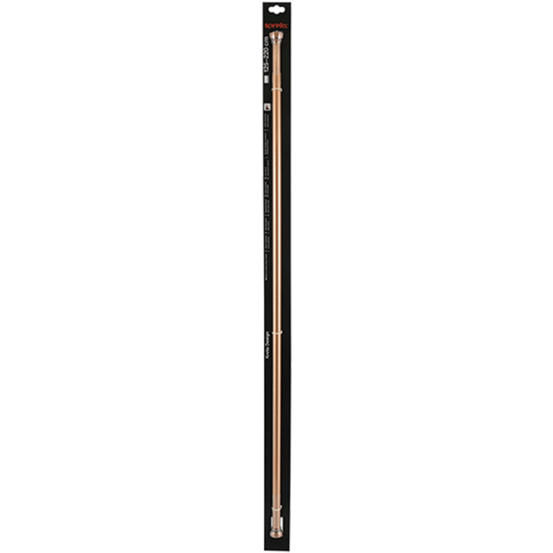 Barre tringle pour rideau de douche ou baignoire extensible sans perçage en Alu KRETA 125-220cm Cuivré Spirella