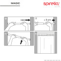 Rod bar for extendable shower curtain or bathtub without drilling in Aluminum MAGIC 75-125cm Shiny finish Spirella