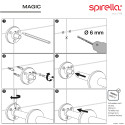 Rod bar for corner shower curtain to fix in Alu MAGIC 80x80cm White Spirella