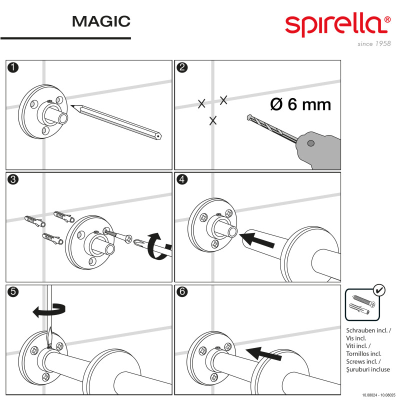 Spirella Duschvorhangstangen Alu-Eck- MAGIC 80x80cm Weiß