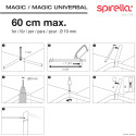 Support de plafond pour barre de douche modèle MAGIC UNIVERSAL Blanc Spirella