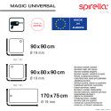 Rod bar for modular corner shower curtain to fix in Aluminum MAGIC UNIVERSAL Shiny finish Spirella