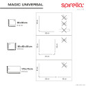 Rod bar for modular corner shower curtain to fix in Aluminum MAGIC UNIVERSAL Shiny finish Spirella