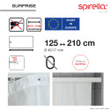 Spirella Duschvorhangstangen ausziehbar ohne Bohren in Aluminium SURPRISE 125-210cm Weiß - Gleiter inklusive