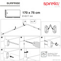 Rod bar for corner shower curtain to fix in Aluminum SURPRISE 170x75cm White Spirella