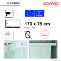 Bastone per Tenda Doccia Angolare da fissare in Alluminio SURPRISE 170x75cm Finitura Lucida - cursori inclusi Spirella