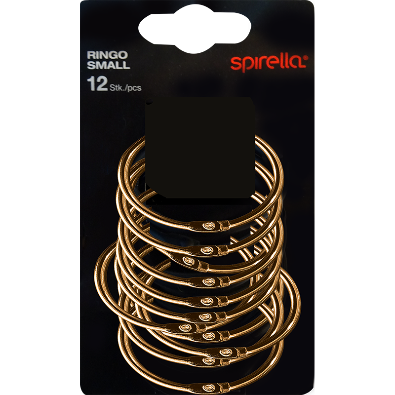 Set of 12 shower curtain rings RINGO SMALL Gold Spirella