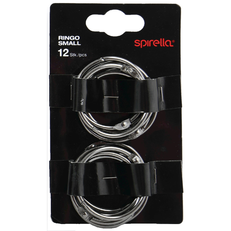 Spirella 12er Set Duschvorhangringe RINGO SMALL Titan Black