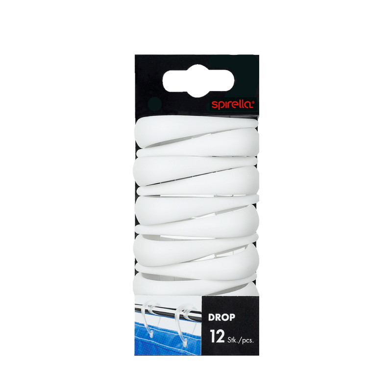 Spirella 12er Set Duschvorhangringe DROP Clear