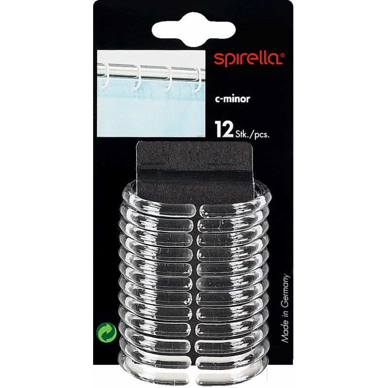 Spirella 12er Set Duschvorhangringe C-MINOR transparenten