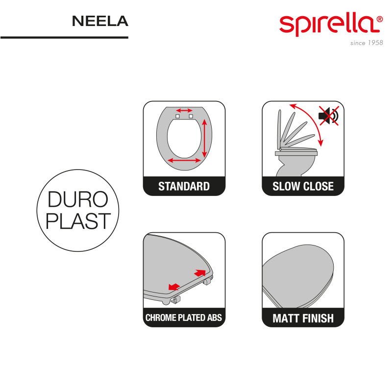 Abattant wc thermo dur avec fermeture silencieuse safran Spirella