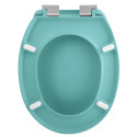 Asiento Wc Thermo Duro NEELA Azul Aqua Mate -  Bisagras ABS Cromadas Spirella