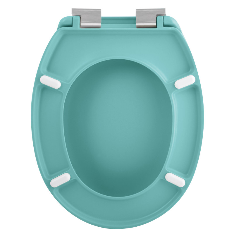 Toilet seat Thermo Hard NEELA Matt Aqua Blue - Chrome ABS Hinges Spirella