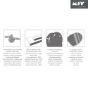 MSV WC-Sitz MDF BARBER Grau & Schwarz - Edelstahlscharniere