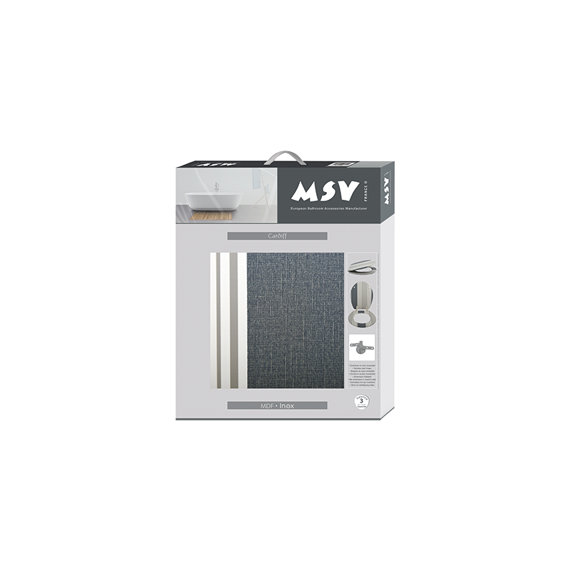 Tapa de inodoro MDF Gris Cardiff - Bisagras acero inoxidable MSV
