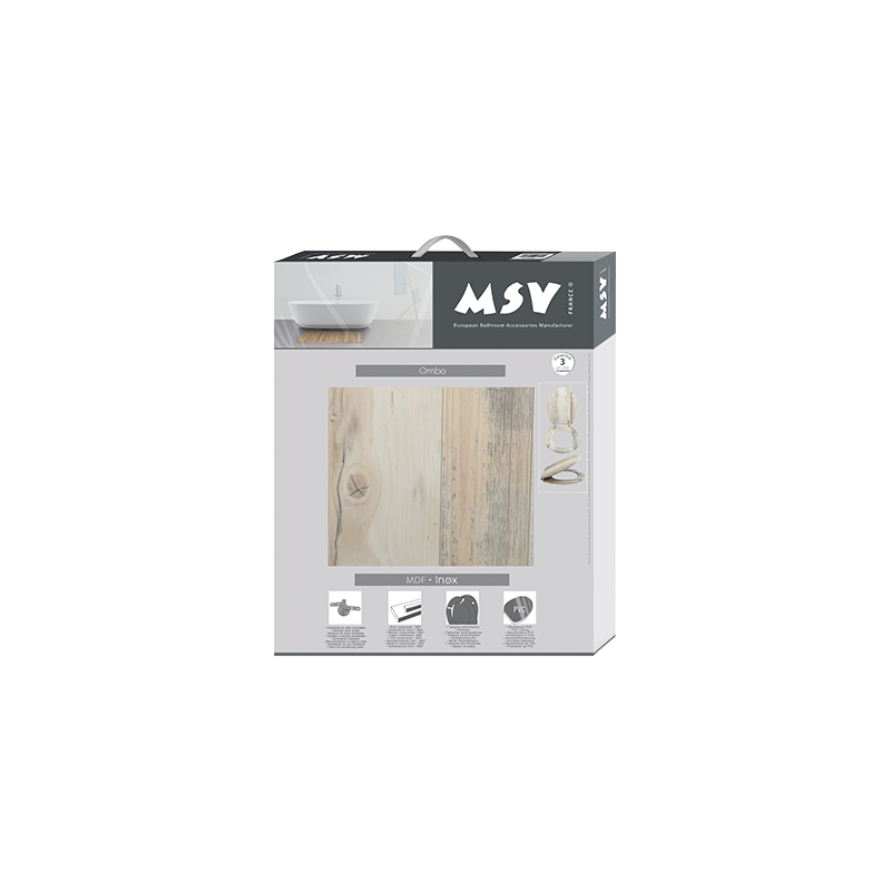 Sedile WC MDF Ombo Beige - Cerniere inox MSV