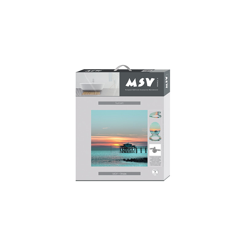 Abattant wc MDF SUNSET - Charnières Inox MSV