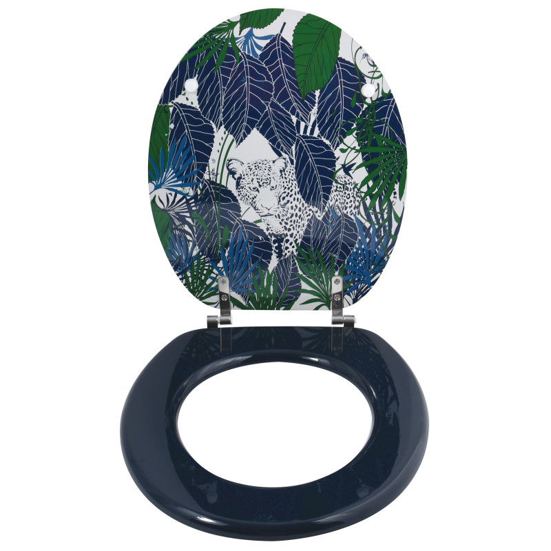 Toilet seat MDF RAIN FOREST Blue & Green - Stainless Steel Hinges MSV