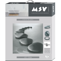 Sedile WC MDF Sentiero di ciottoli grigio - Cerniere MSV in acciaio inox