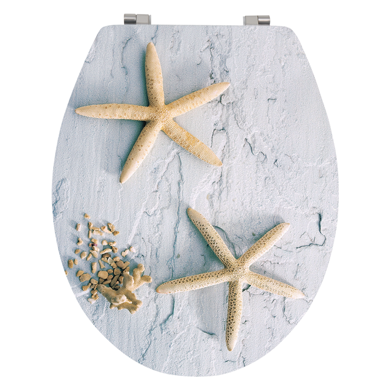 Tapa de inodoro MDF Starfish - Bisagras de acero inoxidable MSV