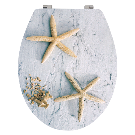 Tapa de inodoro MDF Starfish - Bisagras de acero inoxidable MSV