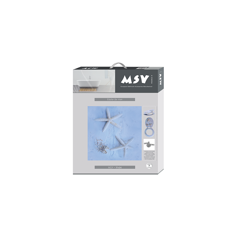 Tapa de inodoro MDF Starfish - Bisagras de acero inoxidable MSV