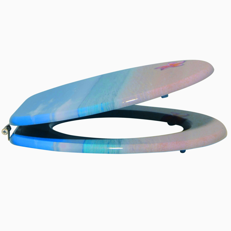Sedile WC MDF PARADISE Blu - Cerniere MSV in acciaio inossidabile