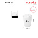Spirella Schwingdeckeleimer MOVE 2L Frosty Weiß