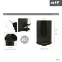 MSV Treteimer Stahl 20L Mattschwarz