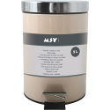 Pedal bin Stainless Steel 3L Beige MSV