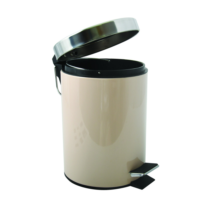 Poubelle à  pédale Inox 3L Beige MSV
