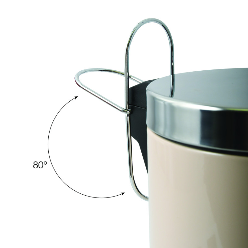 Pedal bin Stainless Steel 3L Beige MSV