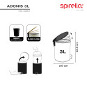 Poubelle à  pédale Acier & Bambou ADONIS 3L Taupe mat Spirella
