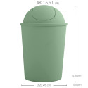 Poubelle à  bascule AKO 5,5L Vert Basil MSV