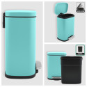 Poubelle à  pédale Acier AKIRA 5L Bleu Aqua Spirella