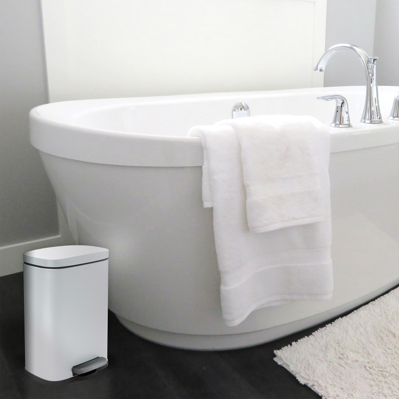 Spirella Badezimmer Treteimer AKIRA Steel 5L Mattweiß