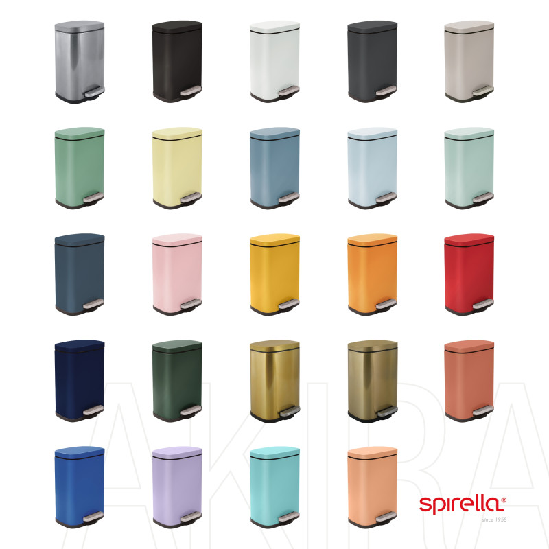 Poubelle à  pédale Acier AKIRA 5L Orange mat Spirella