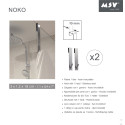 2 crochets patères pour paroi de douche NOKO Finition satinée MSV