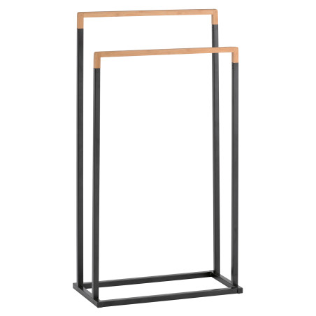 Porte serviettes CHIC Acier & Bambou Noir Spirella