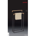Porte serviettes CHIC Acier & Bambou Noir Spirella