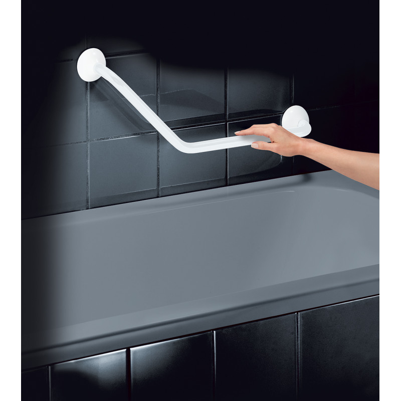 Barra de apoyo o enderezamiento de codos ECO Acero inoxidable 71cm Blanco Spirella