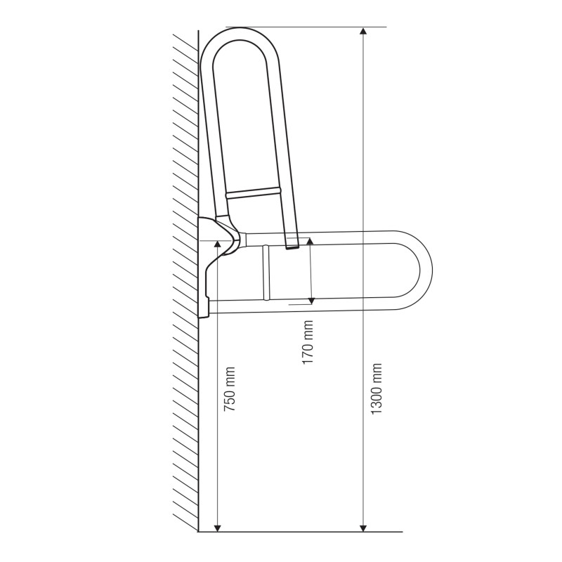 Barre de redressement ou d'appui Acier Inox 61x35,5cm Chrome Spirella