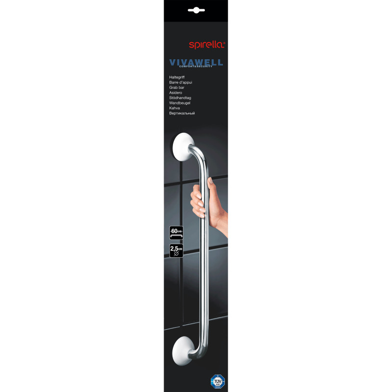 Richt- oder Stützstange ECO Edelstahl 60 cm Chrom Spirella