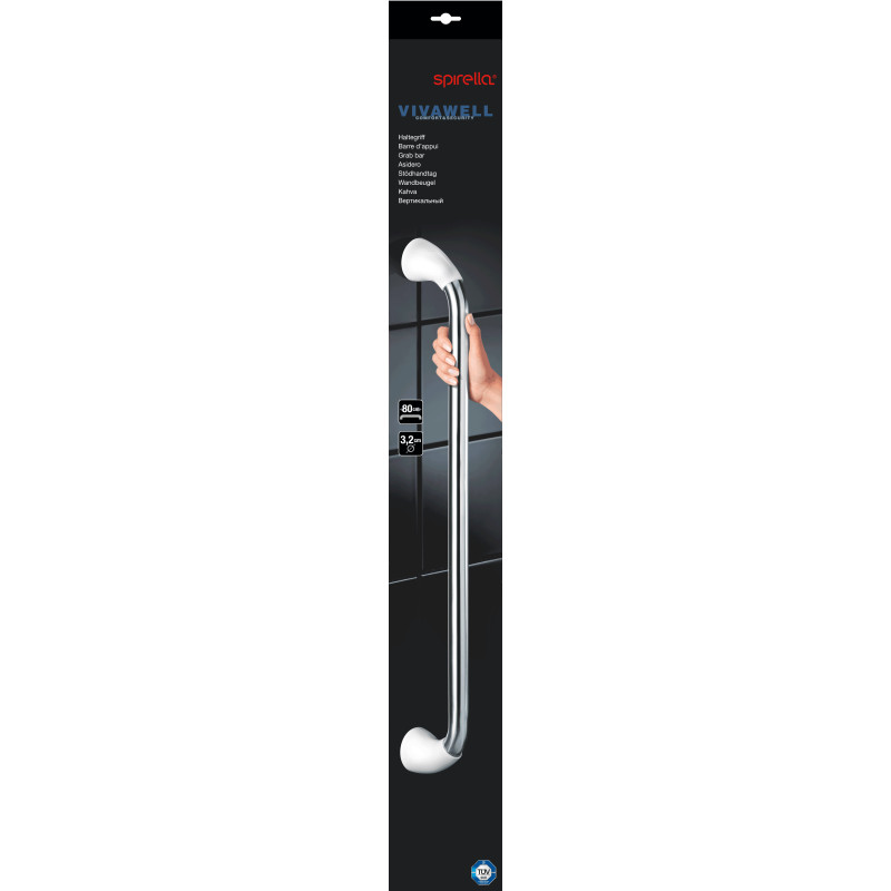Barra lisciante o di sostegno PROF Acciaio Inox 80cm Cromata Spirella