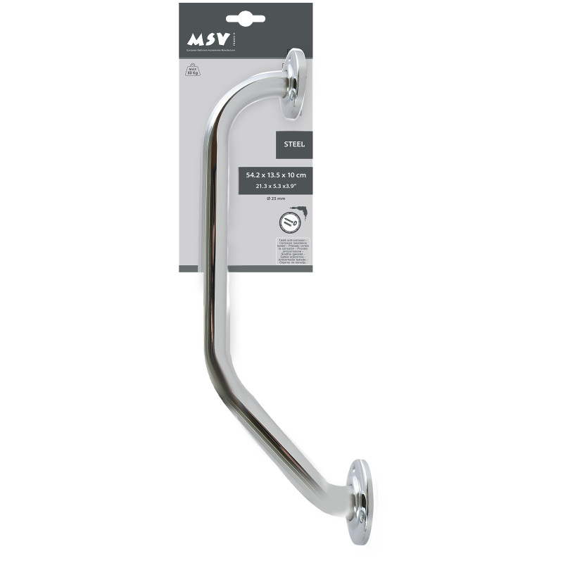 Straightening or support bar Steel angled 54x13.5x10cm Chrome MSV